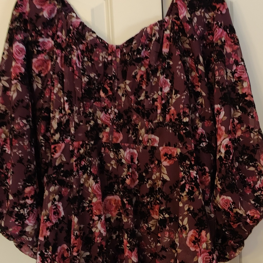 ARULA Purple and Pink Floral Peplum Dress - Picture 2 of 8